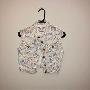 Flower/Denim Vest
